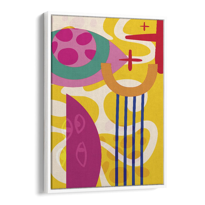 Colorful Boho Patterns II Boho Art Artwork in White Floater Fram