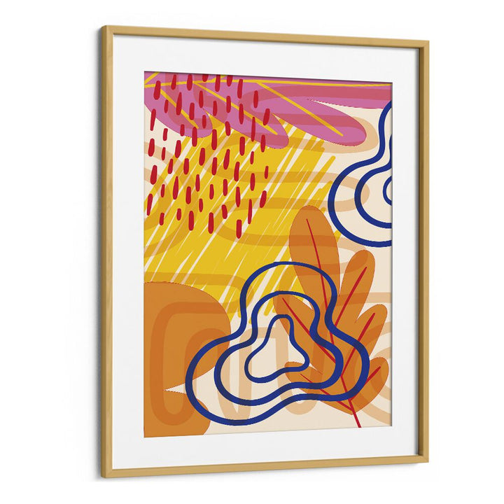 Colorful Boho Patterns II Boho Art Artwork in Oak Wood Frame With Mount