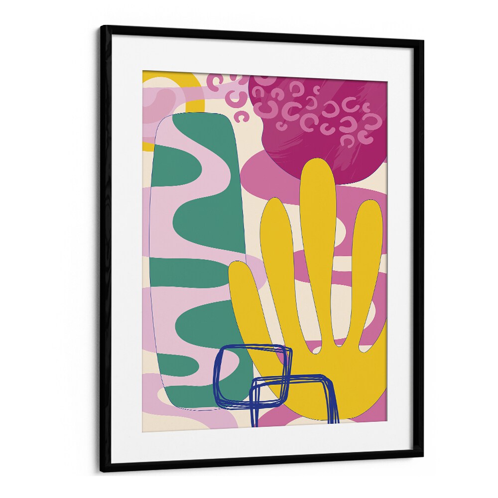 Colorful boho patterns III Boho Art Artwork in Black Frame With Mount