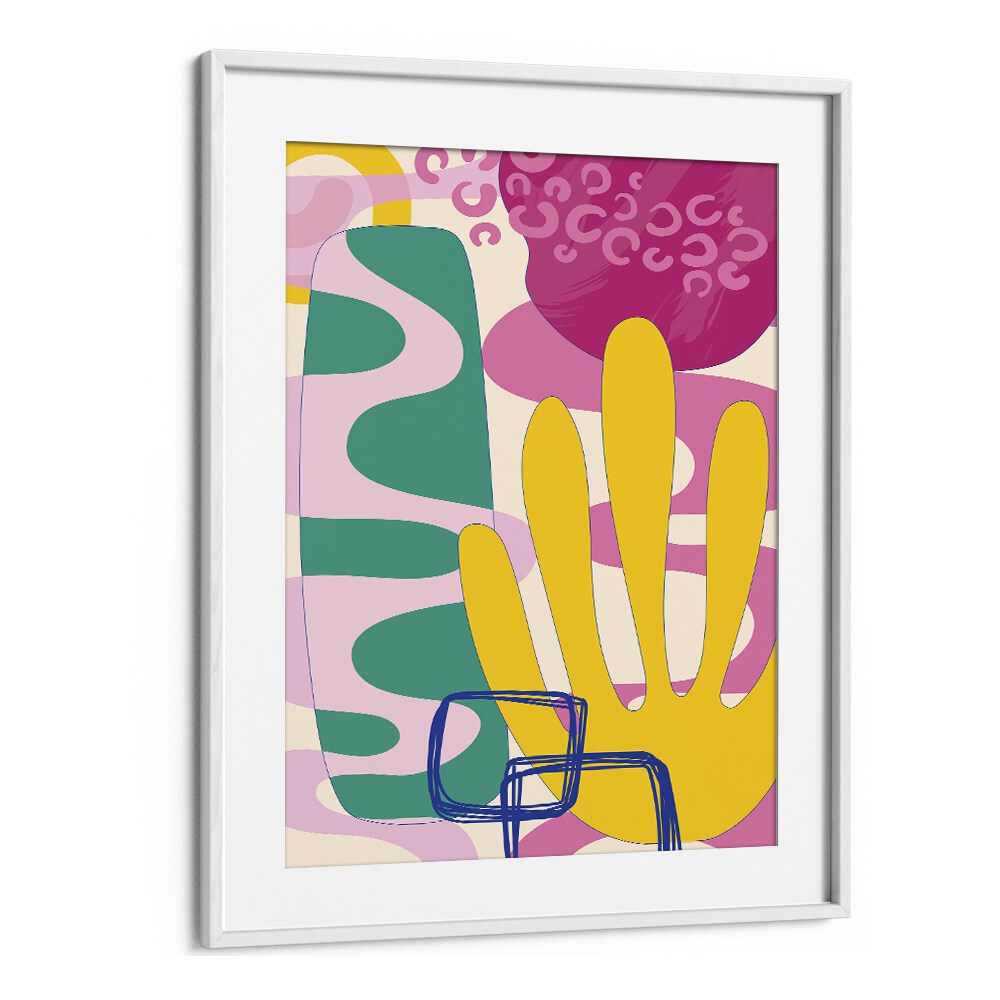 Colorful boho patterns III Boho  Art Artwork in White Frame With Mount