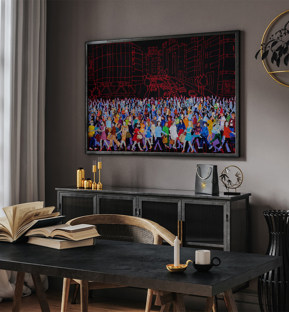 COLORFUL CITY CROWD