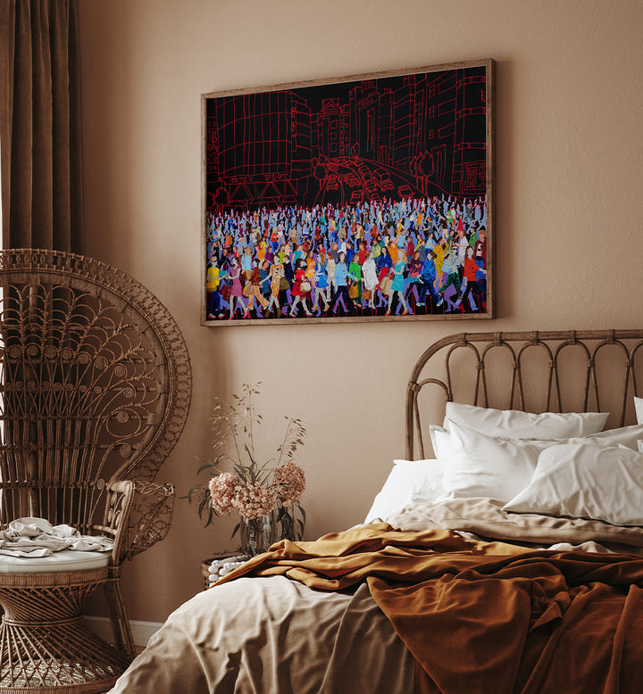 COLORFUL CITY CROWD