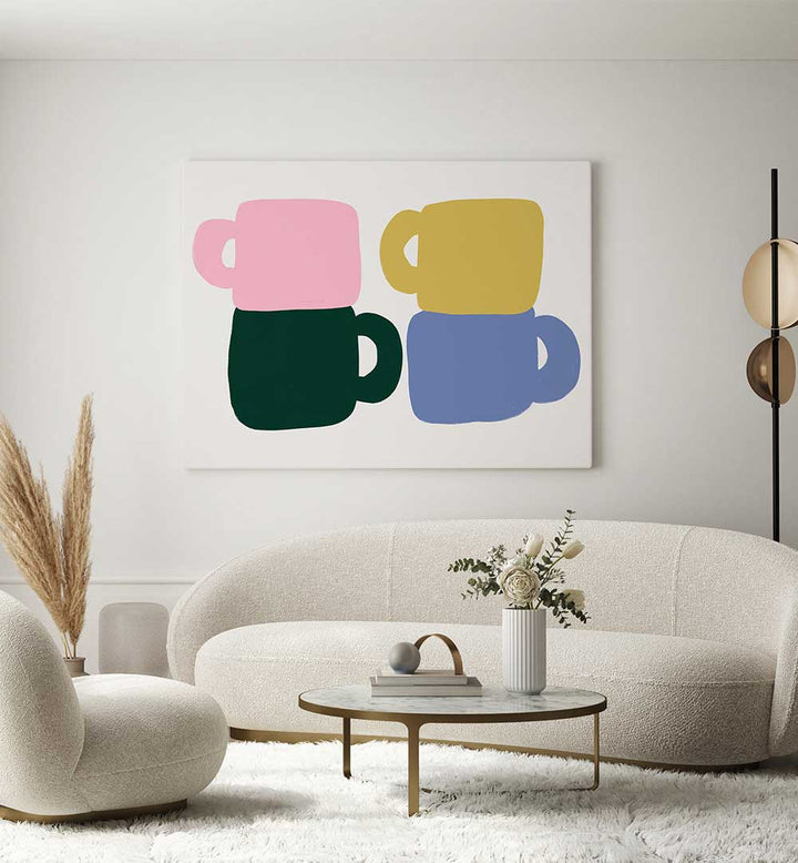 COLORFUL COFFEE MUGS , BAR & CAFE ART