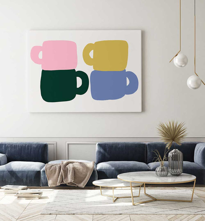 COLORFUL COFFEE MUGS , BAR & CAFE ART