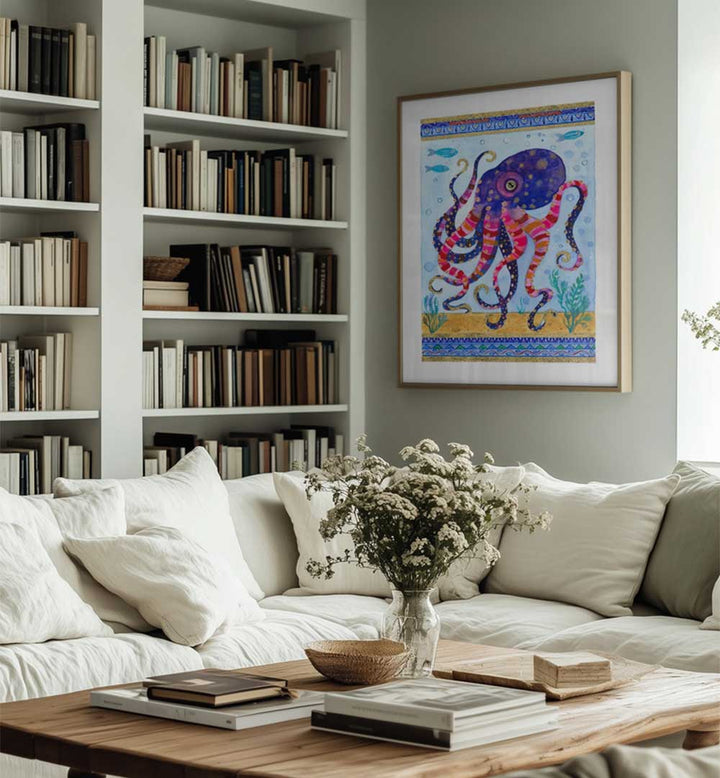 COLORFUL OCTOPUS , BEACH PAINTINGS