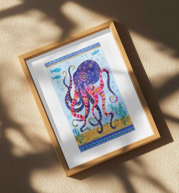 COLORFUL OCTOPUS , BEACH PAINTINGS