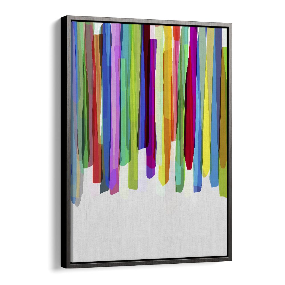 Colorful Stripes II By Mareike Bohmer Abstract Art Artwork in Black Floater Frame
