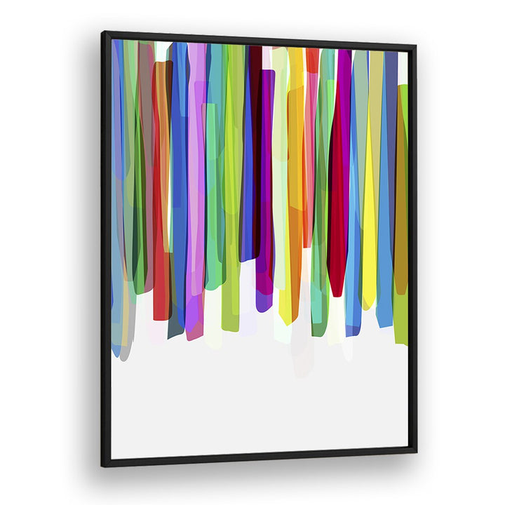 Colorful Stripes II By Mareike Bohmer Abstract art Artwork in Black Plain Frame
