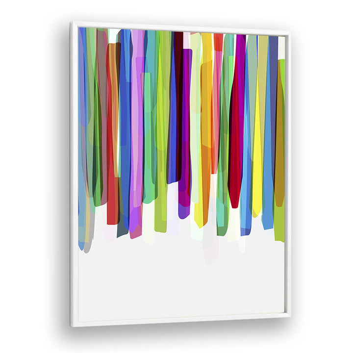 Colorful Stripes II By Mareike Bohmer Abstract art Artwork in White Plain Frame
