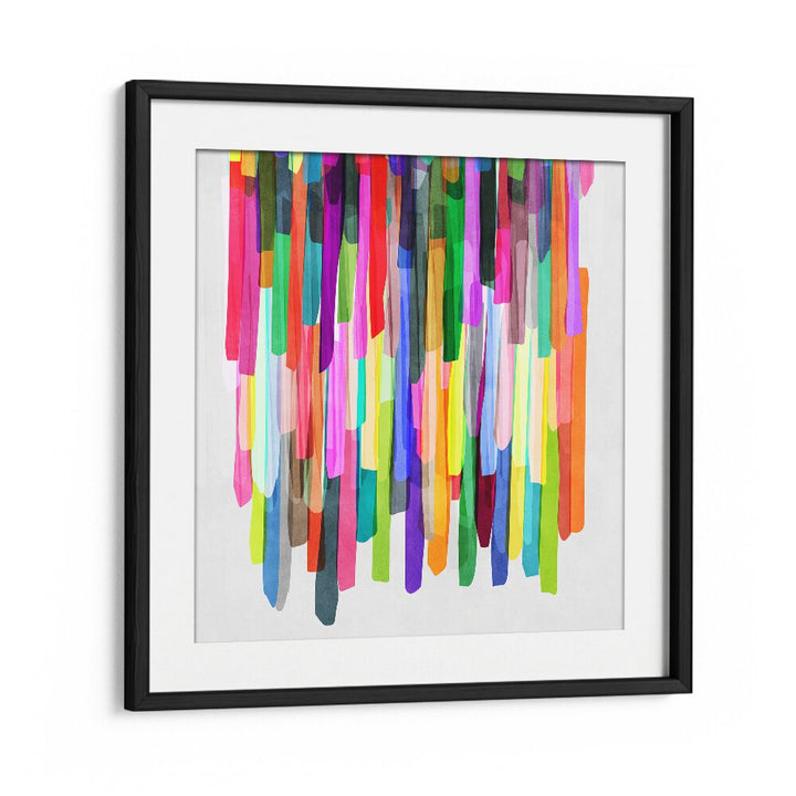 Colorful Stripes Iv By Mareike Bohmer Abstract Art Artwork in Black Frame With Mount
