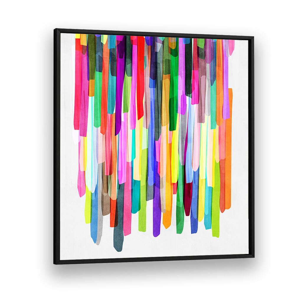 Colorful Stripes Iv By Mareike Bohmer Abstract art Artwork in Black Plain Frame
