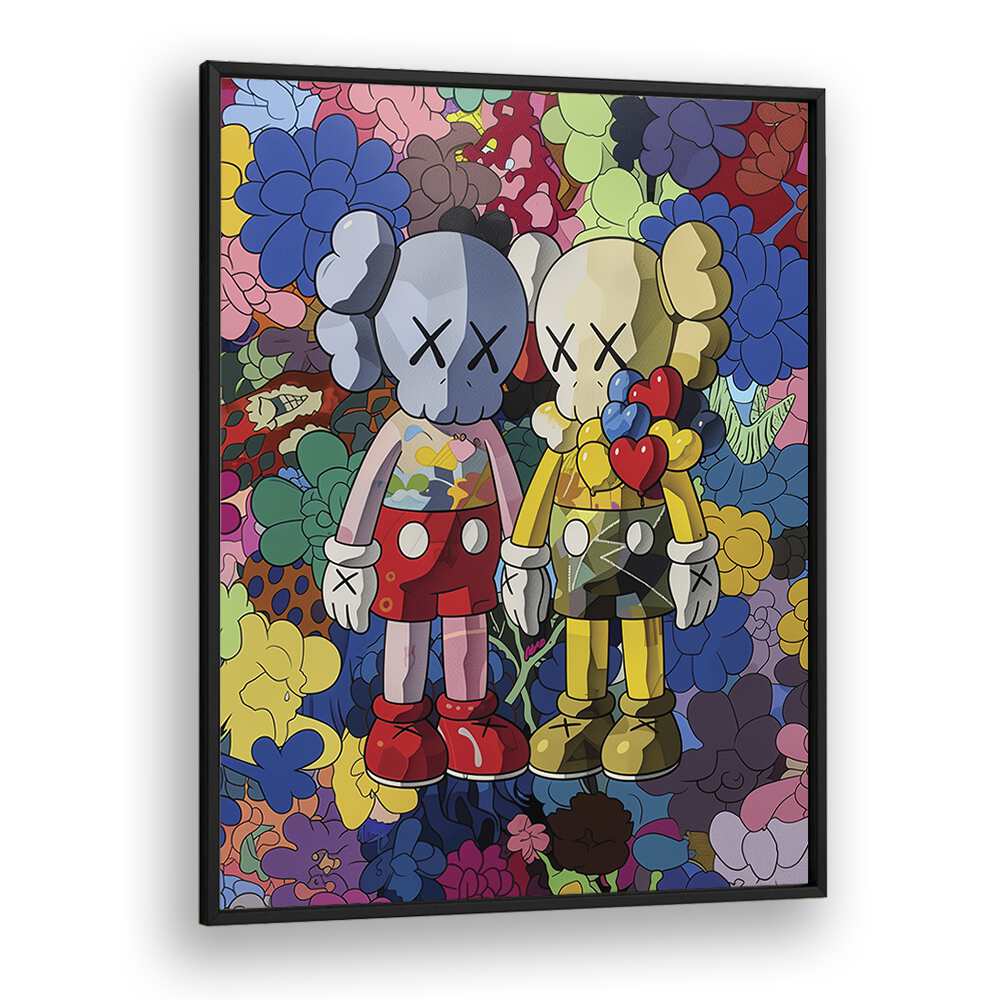 Colour Twins Comic Art Artwork in Black Plain Frame