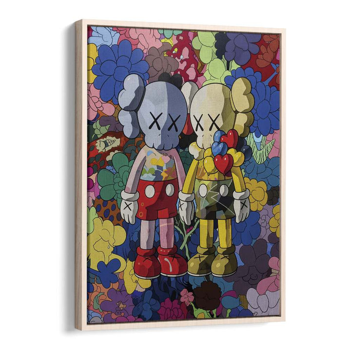 Colour Twins Comic Art Artwork in Oak wood Floater Frame