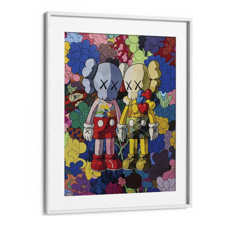 Colour Twins Comic Art Artwork in White Frame With Mount 