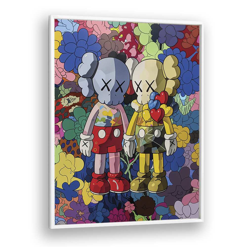 Colour Twins Comic Art Artwork in White Plain Frame 