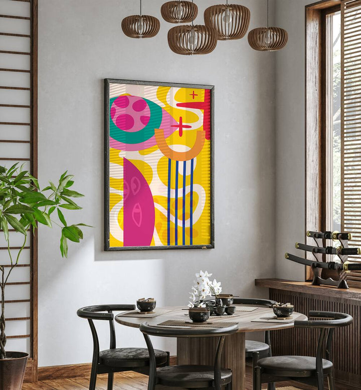 Colourful boho patterns boho wall art painting Artwork Hanged on a Wall