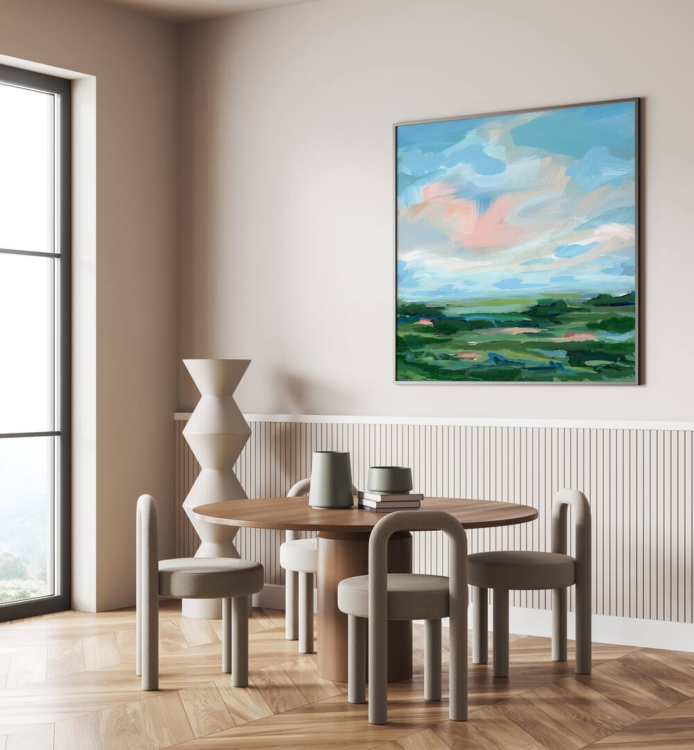 Elegant living space featuring the COME AWAY, ABSTRACT PAINTINGS that inspire creativity in your home decor.
