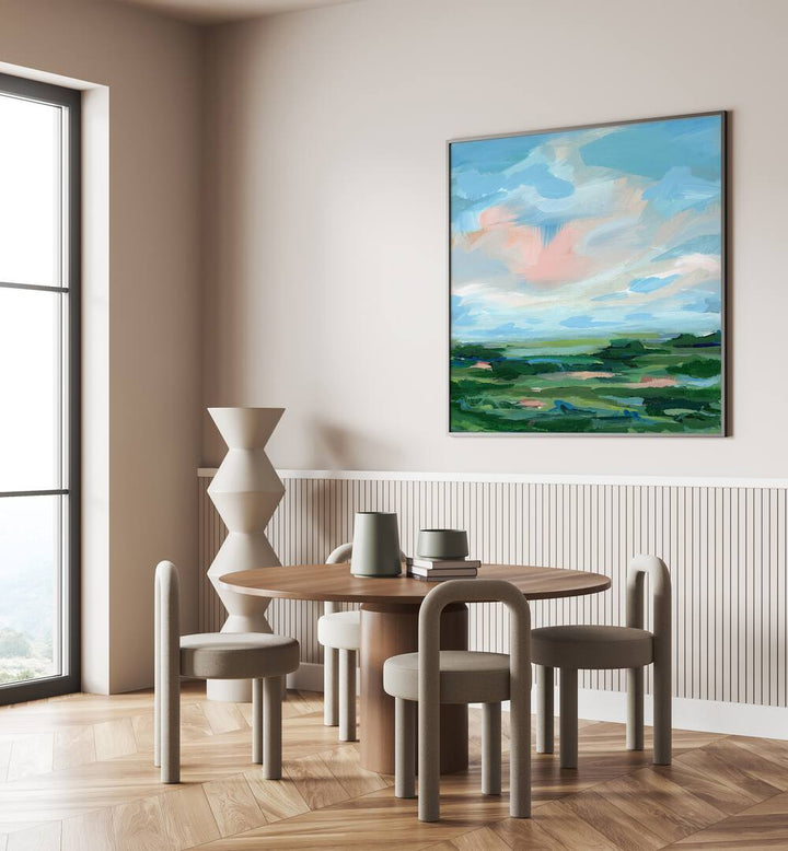 Elegant living space featuring the COME AWAY, ABSTRACT PAINTINGS that inspire creativity in your home decor.
