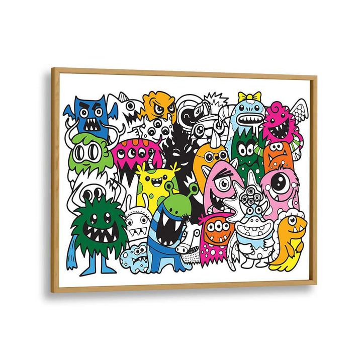 Brighten your space with COMICAL CREATIONS, COMIC POSTERS featuring vibrant monster artwork in a stylish frame.