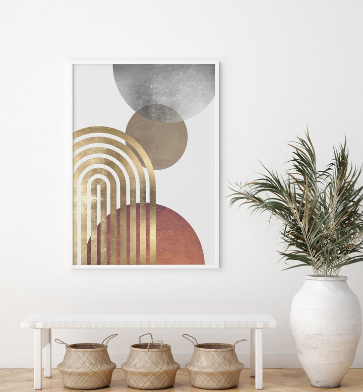 COMPOSITION LINES AND CIRCLES II , BOHO ART PAINTINGS
