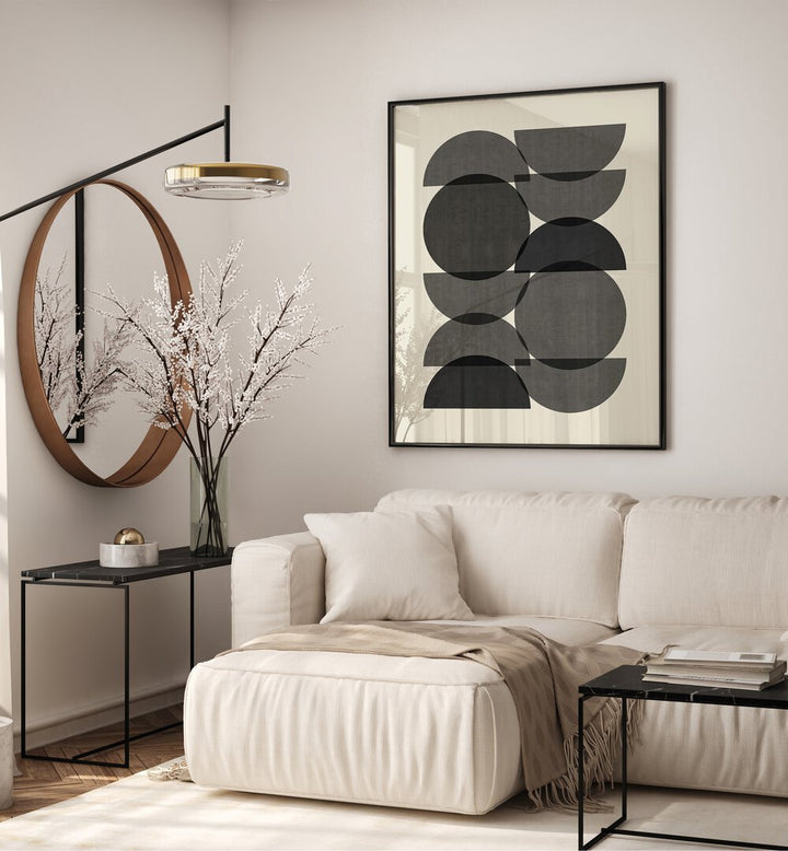 COMPOSITION LINES AND CIRCLES III , GEOMETRIC ART PRINTS