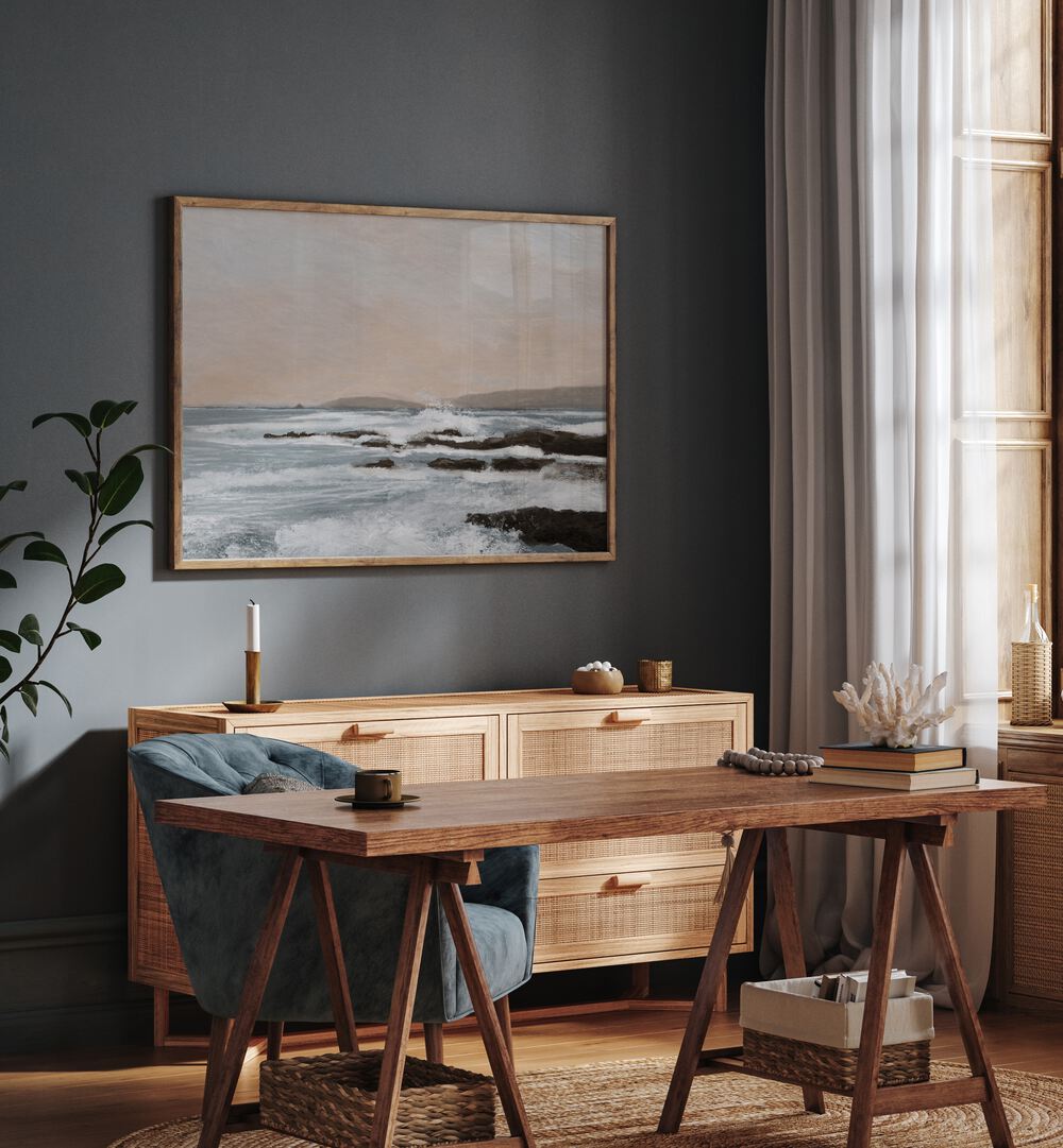 Stunning CONSTANTINE BAY II Beach Paintings enhance your space with serene coastal beauty and calming vibes.