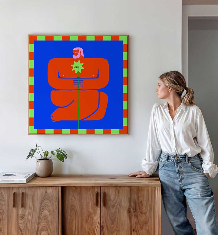 CONTEMPLATIVE EMBRACE , POP ART PAINTINGS