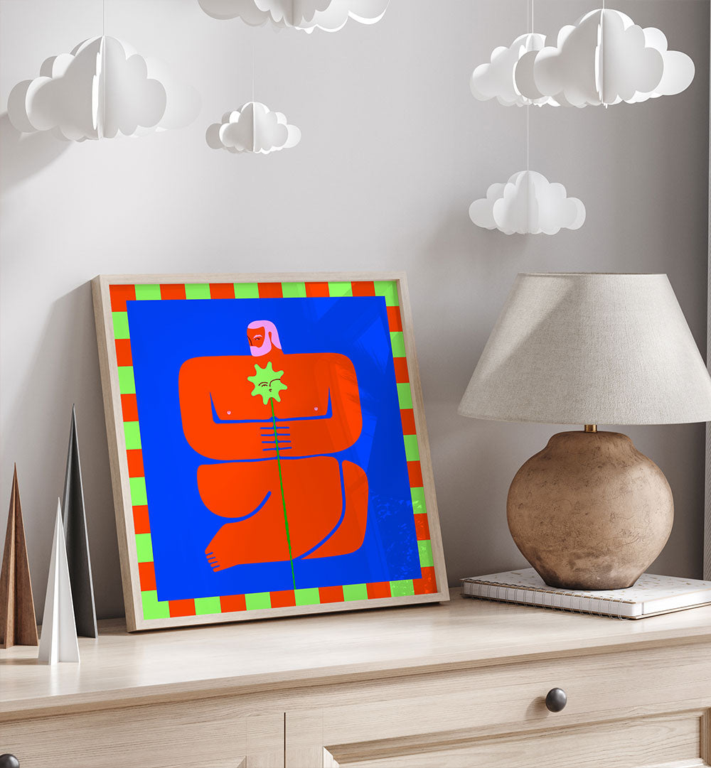 CONTEMPLATIVE EMBRACE , POP ART PAINTINGS