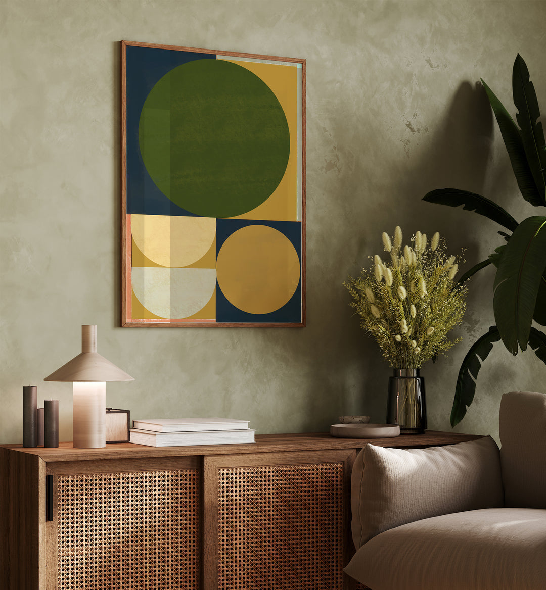 Contemporary Geometric Geometric Art Artwork Placed on a wall In A Living Room 