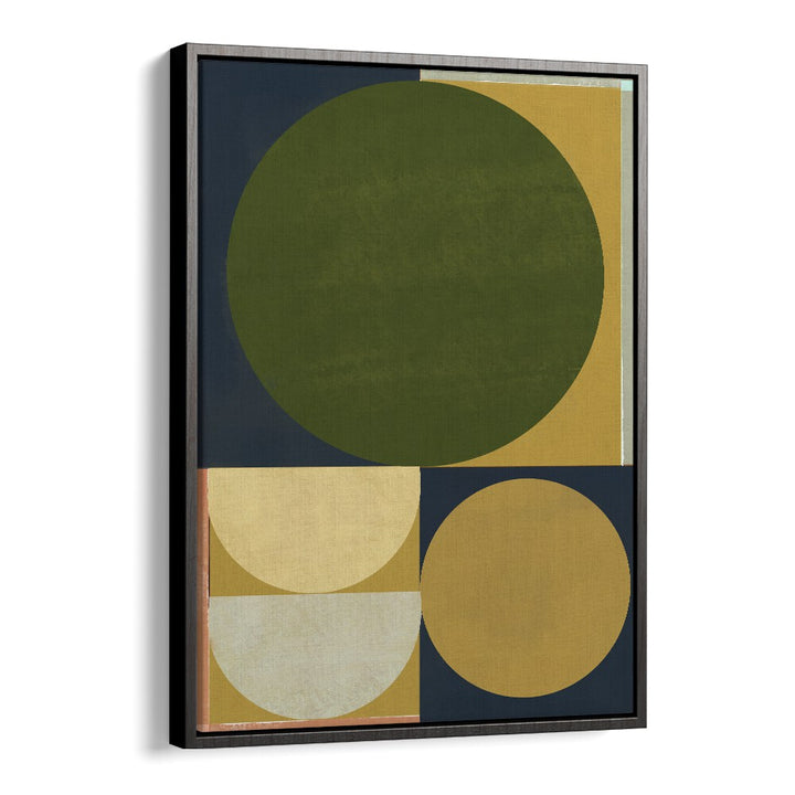 Contemporary Geometric Geometric Art Artwork in Black Floater Frame