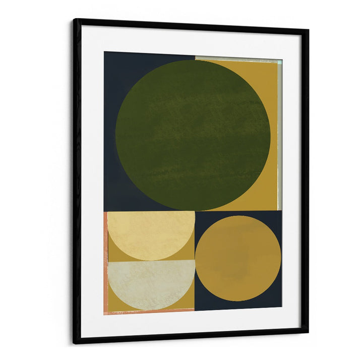 Contemporary Geometric Geometric Art Artwork in Black Frame With Mount