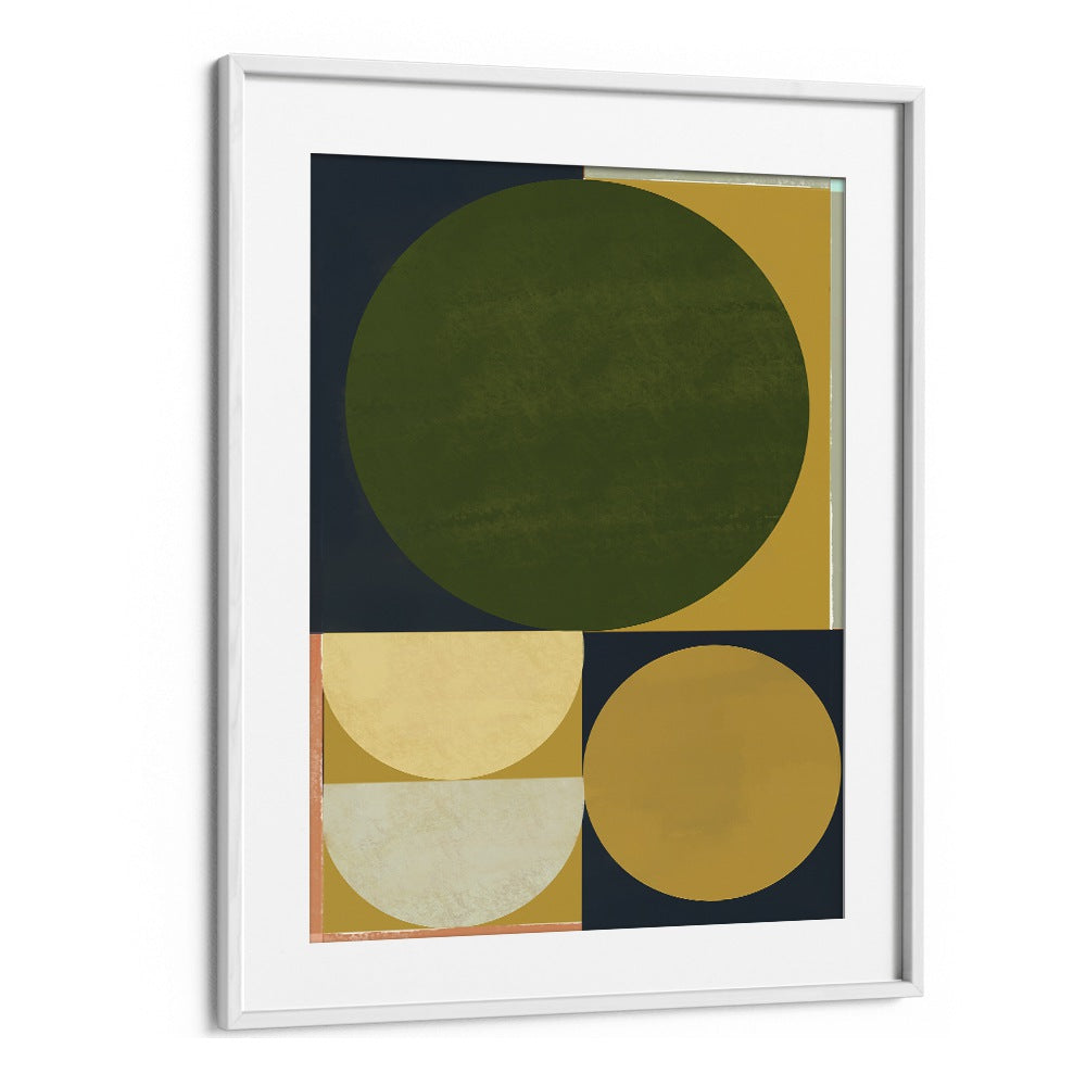 Contemporary Geometric Geometric Art Artwork in White Frame With Mount