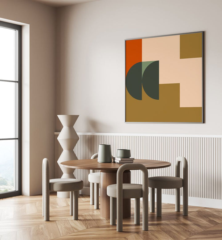 Stylish living room featuring CONTEMPORARY ABSTRACT XXII, ABSTRACT PAINTINGS, enhancing modern decor aesthetics.