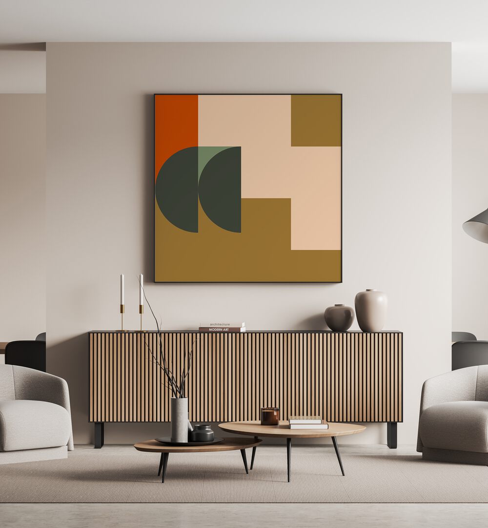 Stylish living room featuring CONTEMPORARY ABSTRACT XXII, ABSTRACT PAINTINGS, perfect for modern decor.