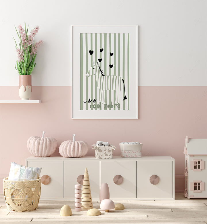 COOL ZEBRA WITH HEARTS