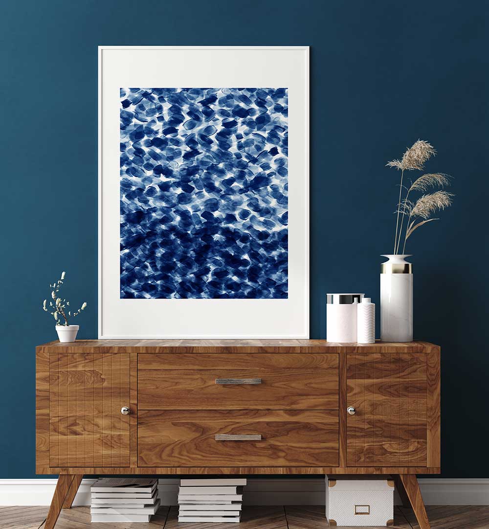 Elevate your home decor with COOLINGBLUEWATERS, ABSTRACT PAINTINGS, showcasing tranquil blue hues and artistic charm.
