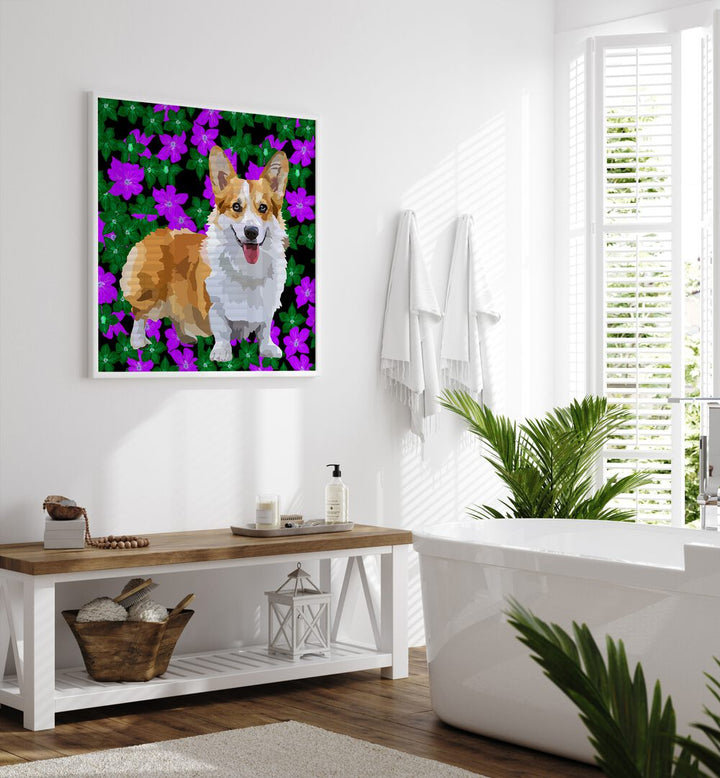 CORGI IN FLOWERS