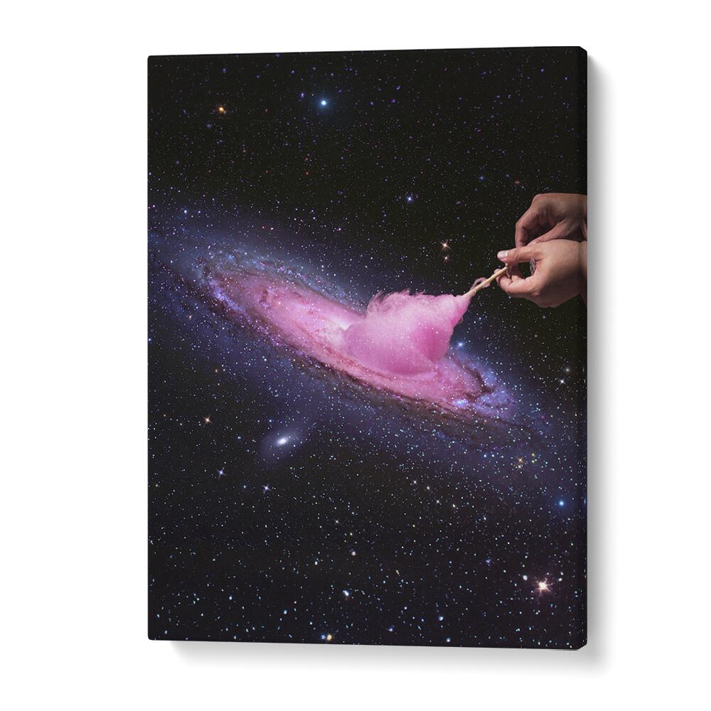 Cosmic Cotton Candy  Surreal Painting Artwork in Gallery Wrap
