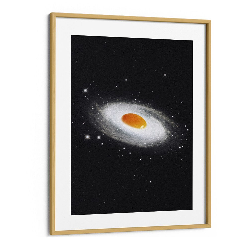 Cosmic Egg Surreal Art Artwork in Oak Wood Frame With Mount
