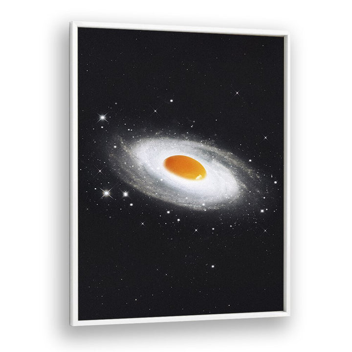 Cosmic Egg Surreal art Artwork in White Plain Frame
