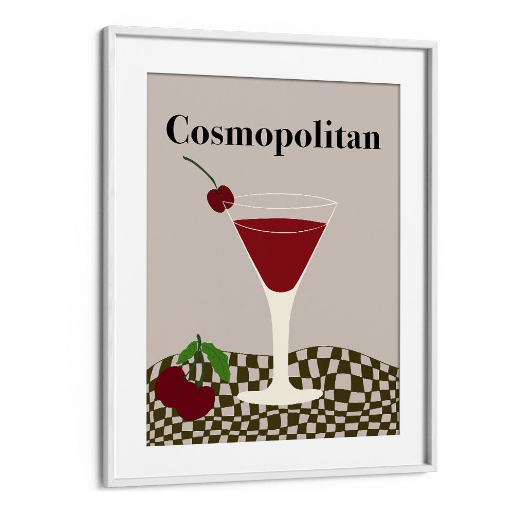 Cosmopolitan, Bar Art Prints Artwork in White Frame With Mount
