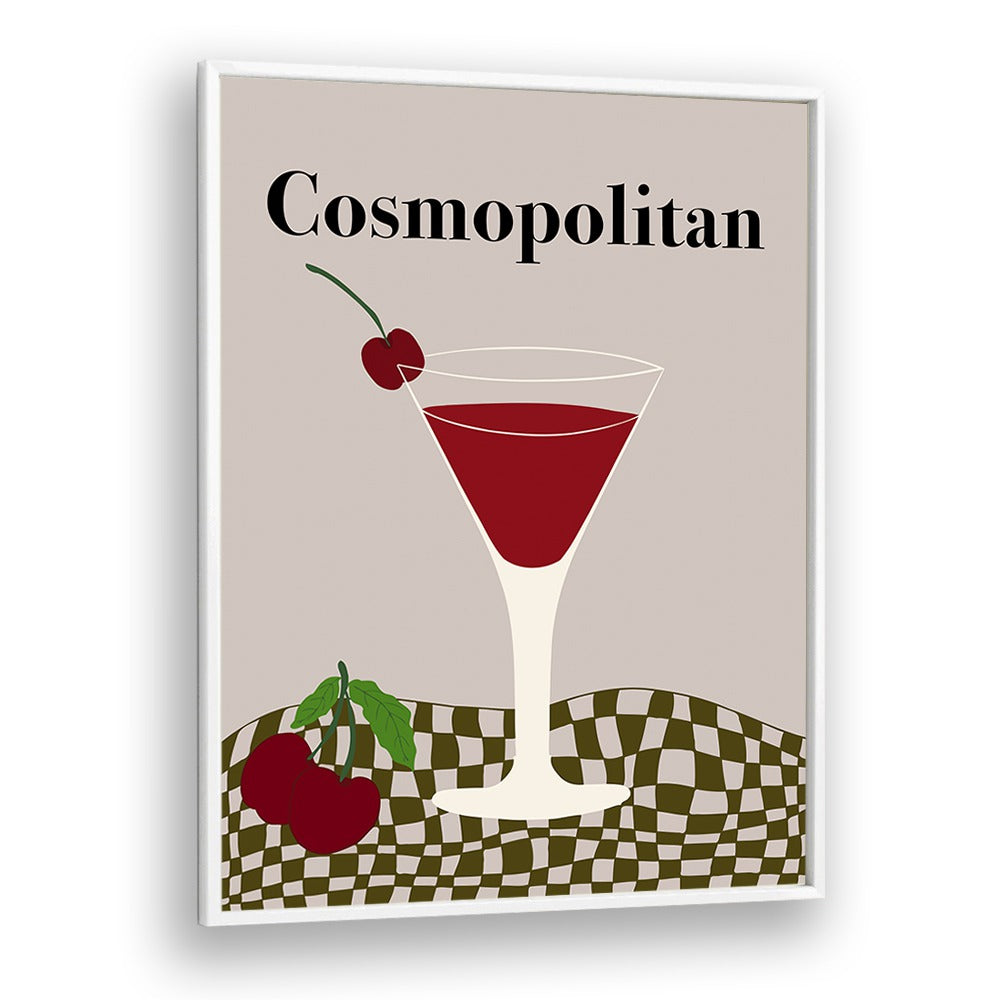 Cosmopolitan, Bar Art Prints Artwork in White Plain Frame
