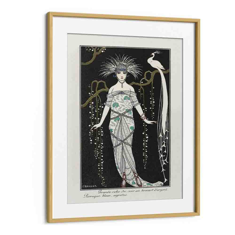 Costumes Parisiens Grande Robe Du Soir From Journal Des Dames Et Des Modes (1914) George Barbier art painting Artwork in Oak Wood Frame With Mount