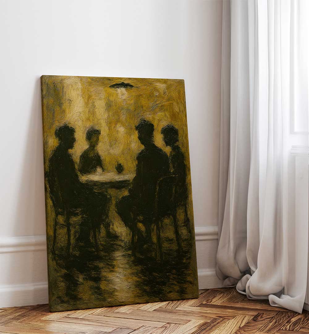 COUNCIL IN SHADOWS , EXPRESSIONISM PAINTINGS