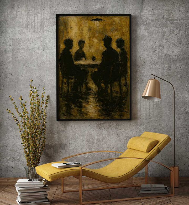 COUNCIL IN SHADOWS , EXPRESSIONISM PAINTINGS