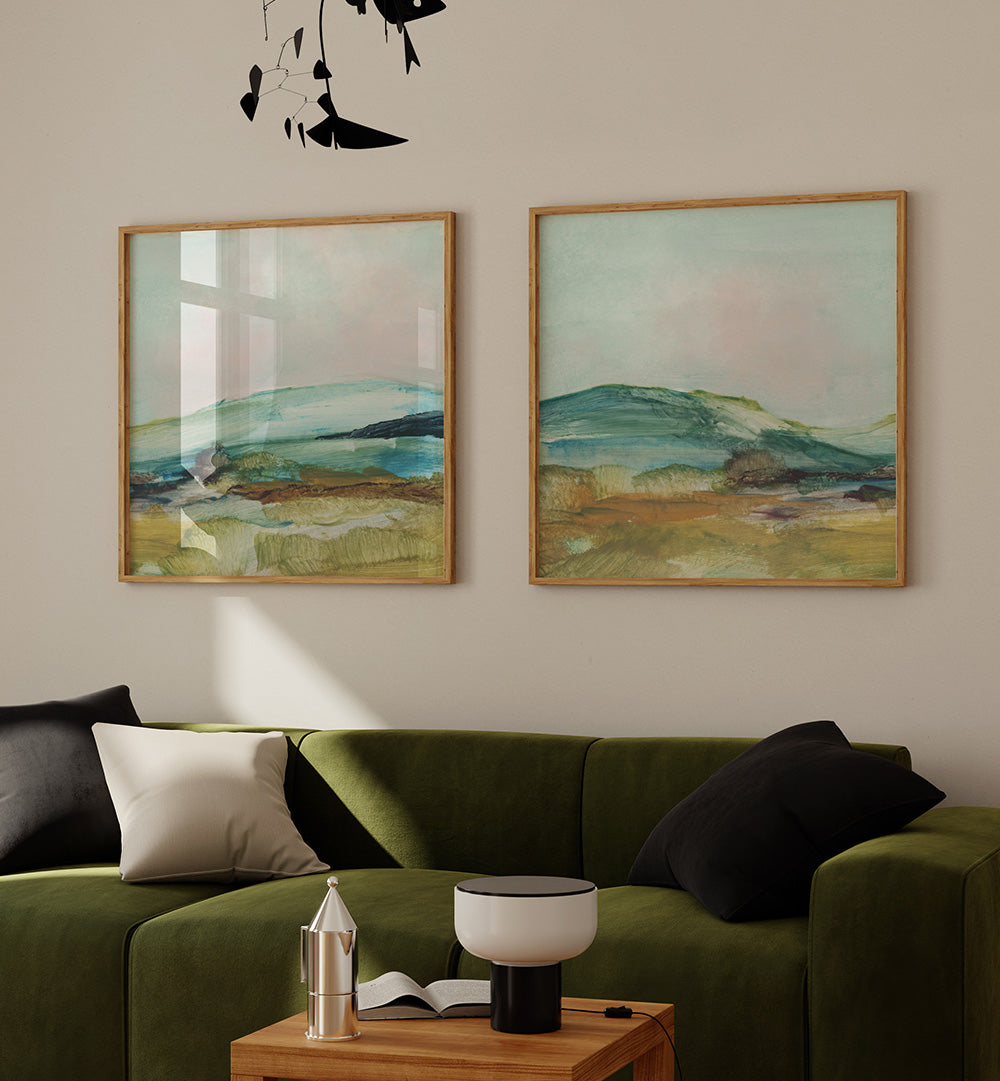 COUNTRY HILLS SET , SET OF 2 PAINTINGS