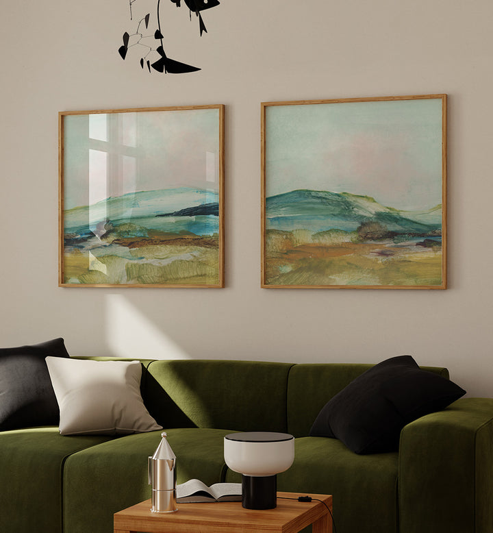 COUNTRY HILLS SET , SET OF 2 PAINTINGS