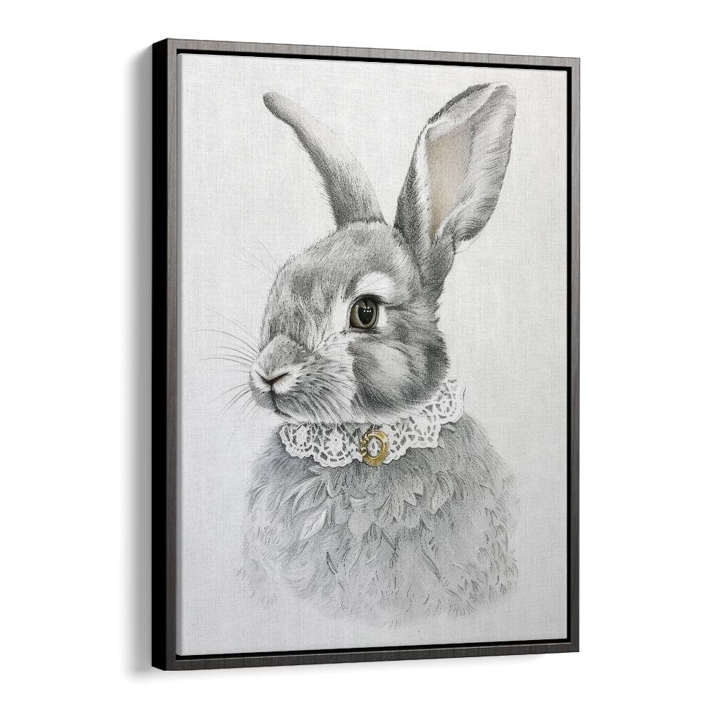 Courtier Bun Kids Art Artwork in Black Floater Frame
