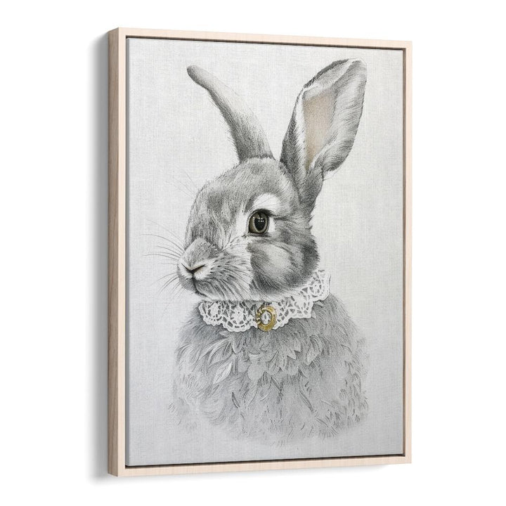 Courtier Bun Kids Art Artwork in Oak Wood Floater Frame
