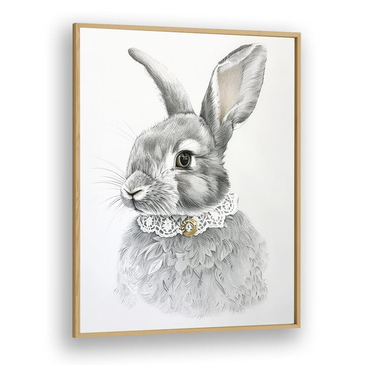 Courtier Bun Kids Art Artwork in Oak Wood Plain Frame
